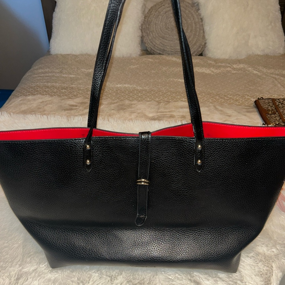Victoria Secret- Elegant Black and Red Tote Bag